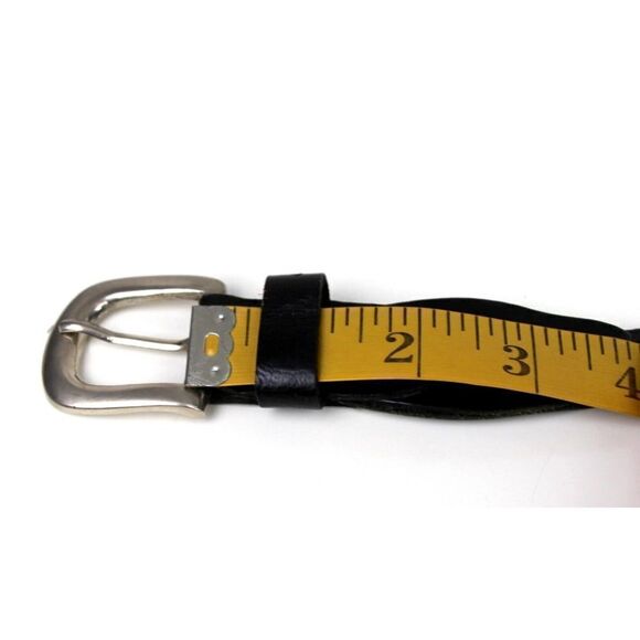 BRAIDED BLACK LEATHER 1.25"Wd DRESS CASUAL WOMEN'S BELT Sz S (A58 - Picture 8 of 11